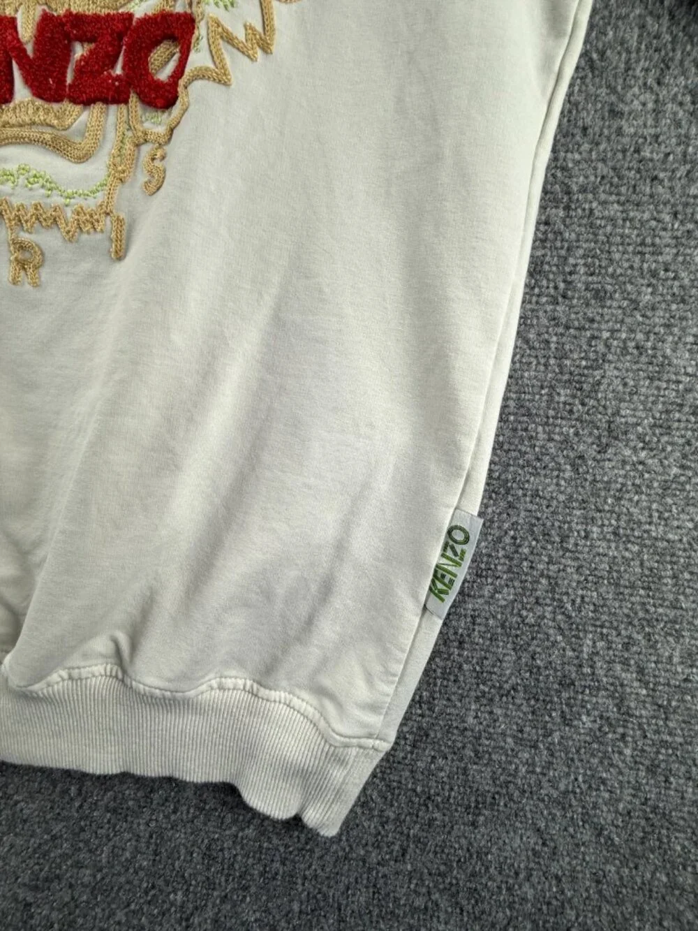 KENZO Sweatshirt Pullover Graphic Print Long Sleeve White Tiger Logo Stretch - Picture 3 of 16
